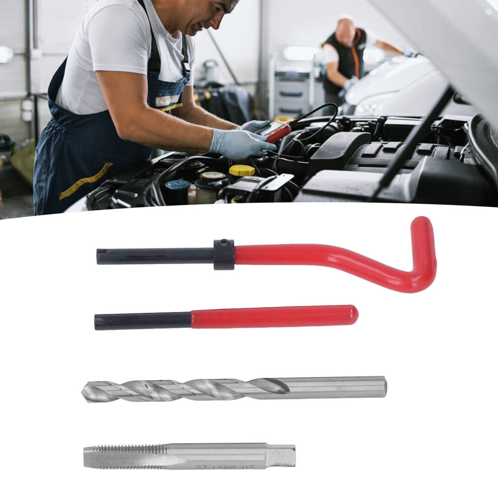 M8x1.25 Helical Thread Repair Kit High Speed Steel For Car Engines Red 5071356437791
