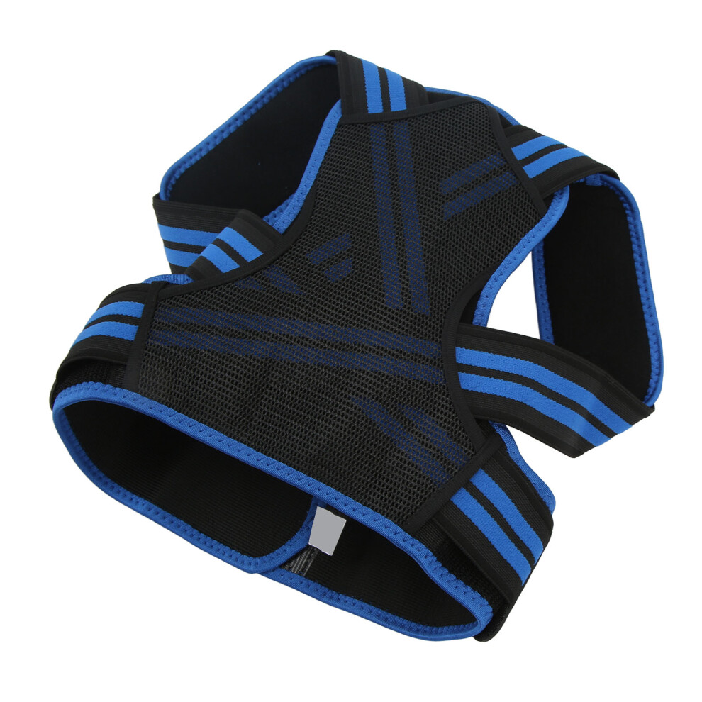 Blue Posture Corrector Belt Support Elastic Brace For Men Women M