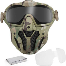 Paintball Airsoft Full Face Mask With Detachable Fog-Proof Goggles, CS Survival Gear, Halloween Cosplay Prop