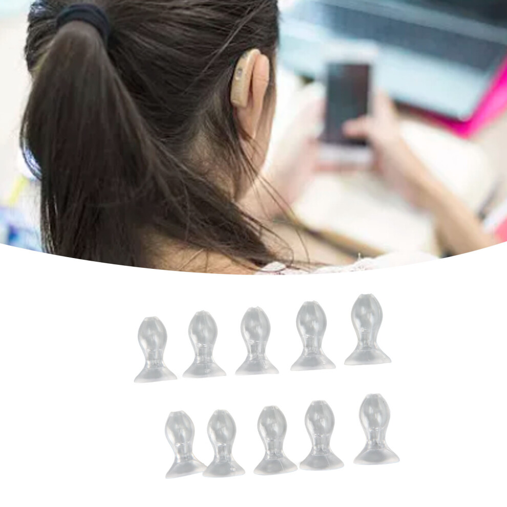 10pcs Silicone Ear Tips for BTE Hearing Amplifiers, L Size