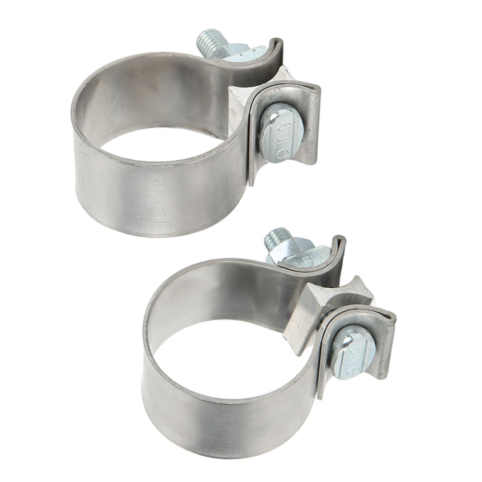 2 Pcs 2In Stainless Steel Exhaust Clamp Muffler Pipe Sleeve Coupler 8021356443046