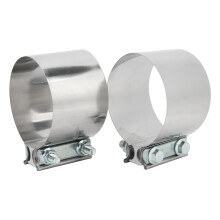 2Pcs 4in Stainless Steel Exhaust Sleeve Clamp with Bolts for Universal Car