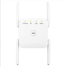 WiFi Extender 1200Mbps Dual-Band 5.8GHz 867Mbps & 2.4GHz 300Mbps, 4 Antennas, Repeater AP Router Mode, White