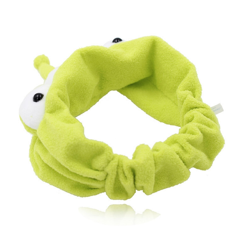Plush Cartoon Headband with Big Eyes, Elastic Hair Band for Sports & Makeup