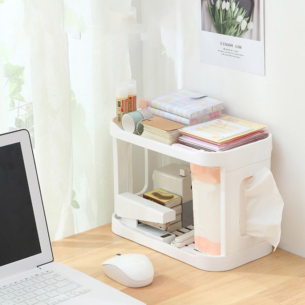 2 Layers Desktop Storage Rack Organizer, Plastic, 27X15x20cm 4691356445711