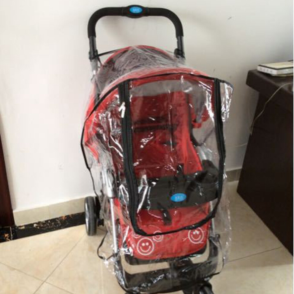 Transparent Adjustable Baby Stroller Rain Cover, Shockproof & Windproof, Black