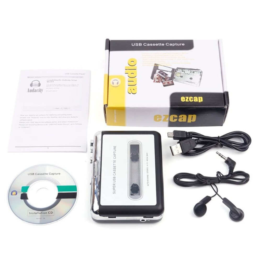 Cassette Player Usb Cassette To Mp3 Converter For Pc Laptop Tape To Mp3 Audio Capture Windows And Mac Compatible 9084446684087
