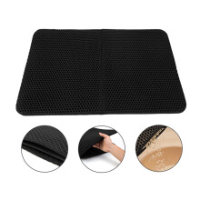 Doppel-lagige wasserdichte Katzentoilettenmatte 40x50cm Schwarz Rutschfest Leicht zu reinigen