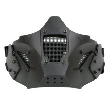 Half Mask Tactics Metal Mesh Face Protection Military Style Black For Air Gun Hunting Paintball Quick Helmet
