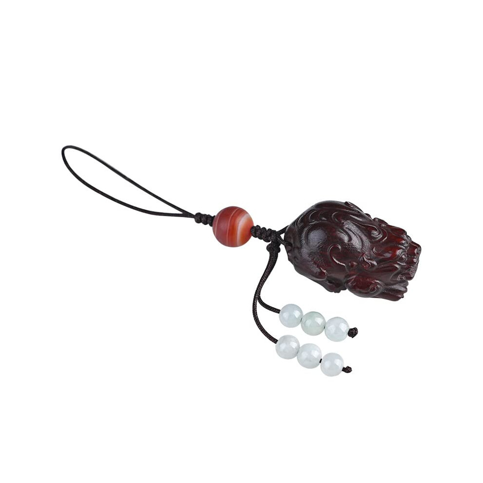 Phone Charm Strap Wood Carved Pixiu Pendant Phone Lanyard For Iphone And Android, Wooden Keychain Pixiu Phone Chain 9067246392949