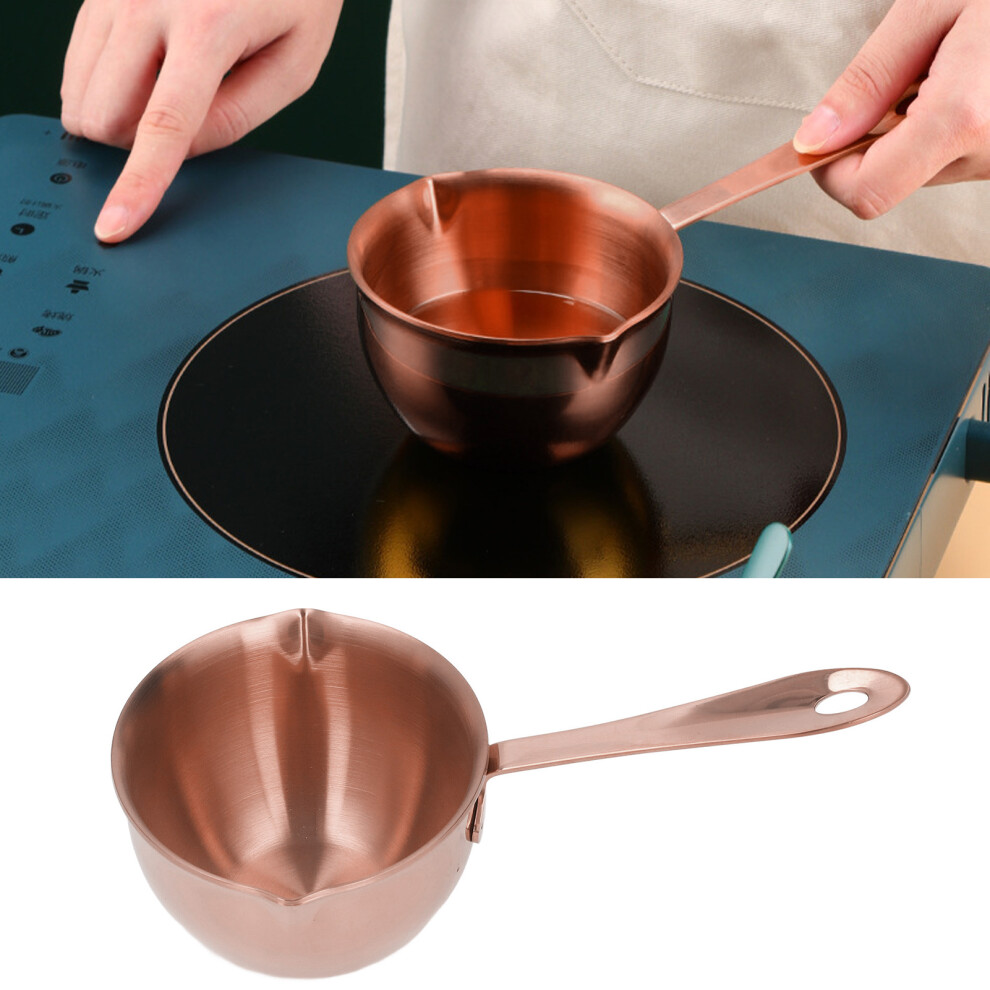 Gold Stainless Steel Saucepan 200Ml Rose With Pour Spouts