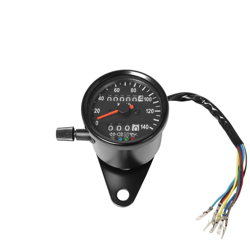 Universal Tachometer Motorcycle Backlight Dual Odometer 0-140 Km/H Tachometer Gauge Vintage Black 9067246393519