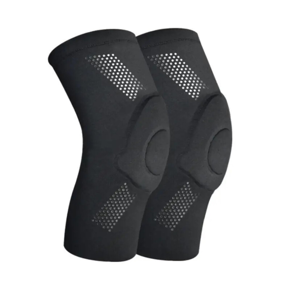 Sports Knee Pads Unisex 1 Pair, Compression Elastic Knee Pads, Knee Protector, For Dancing Fitness Volleyball, Black XS-image-OPC-PMH5Y7P-NEW