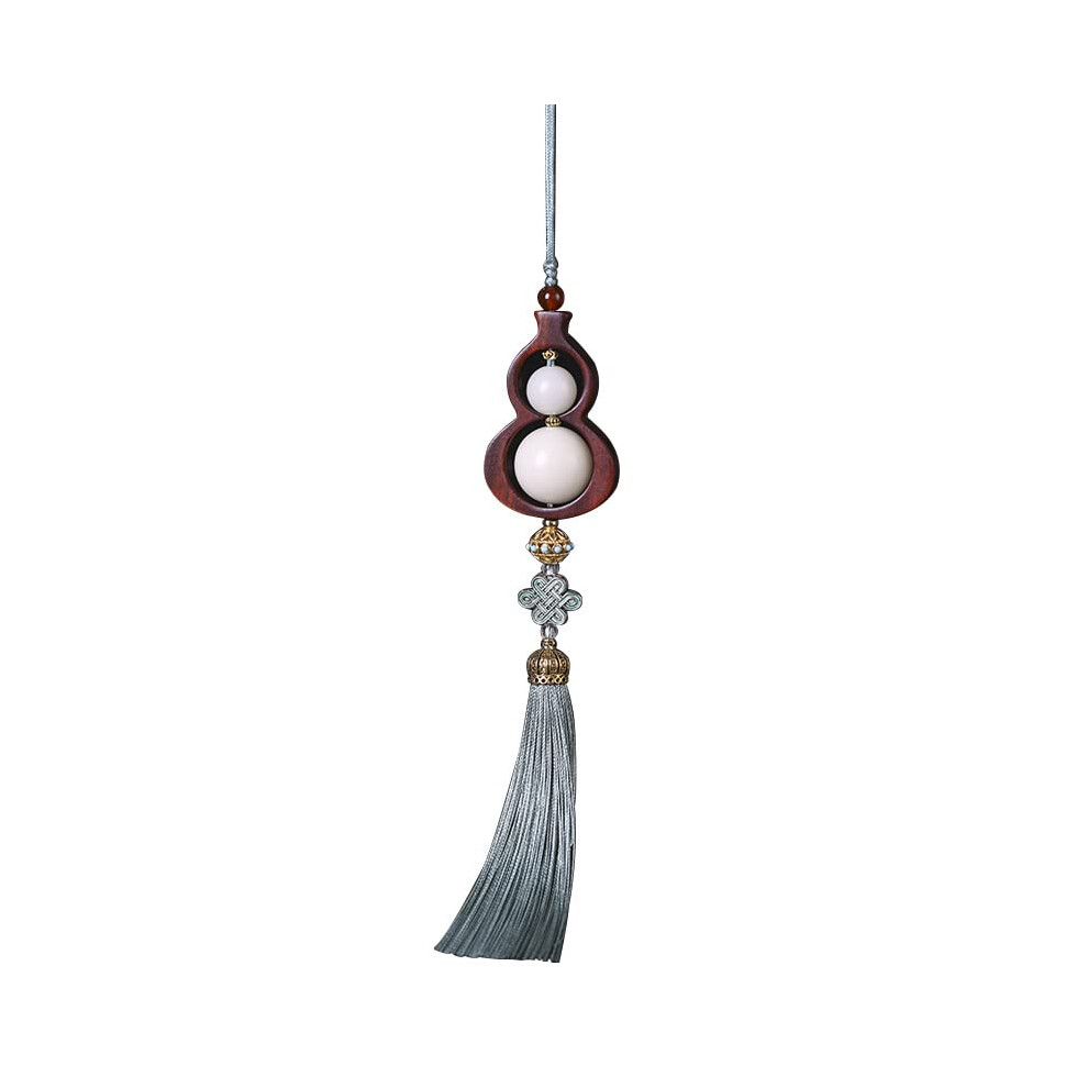 Aesthetic Phone Charm Strap Imitation Jade Gourd Tassel Decorative Pendant Phone Lanyard Keychain White 9067246394202