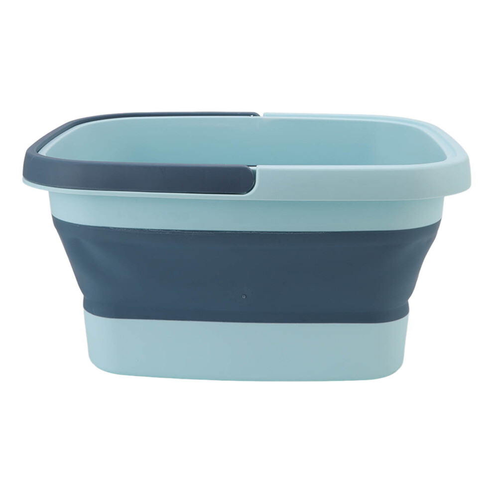 Foldable Silicone Foot Bath Basin, Blue, 23cm Height, Compact Storage