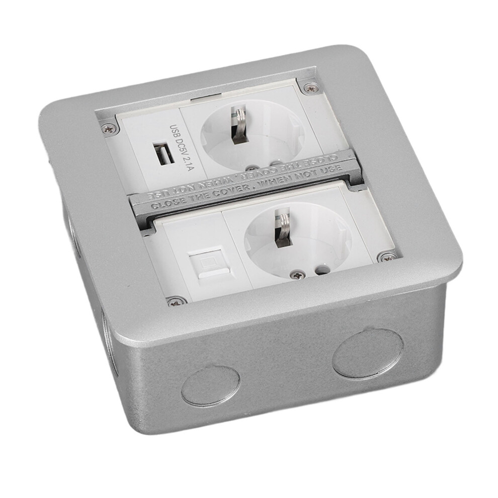 Flame Retardant Waterproof Embedded Power Socket - 2 Outlets 6941356454892