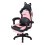 Living And Home Ergonomic High Back Gaming Chair with Footrest, Black+Pink 1