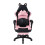 Living And Home Ergonomic High Back Gaming Chair with Footrest, Black+Pink 2