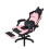 Living And Home Ergonomic High Back Gaming Chair with Footrest, Black+Pink 4