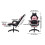 Living And Home Ergonomic High Back Gaming Chair with Footrest, Black+Pink 6
