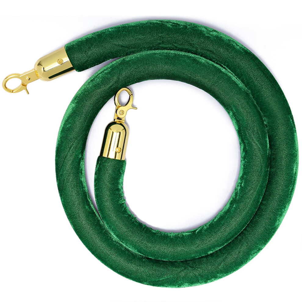Velvet Stanchion Rope For Queue Barriers, Rope With Hooks, Silver Clasp, 1.5M/5Ft, Color R, Vip Barrier 9393856714193