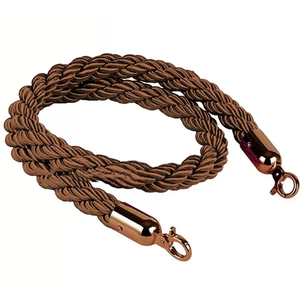 Velvet Stanchion Rope With Stainless Steel Hooks Vip Queue Divider Rope 3/4/5/10 Ft Twisted Barrier Rope Silver 9393856714469