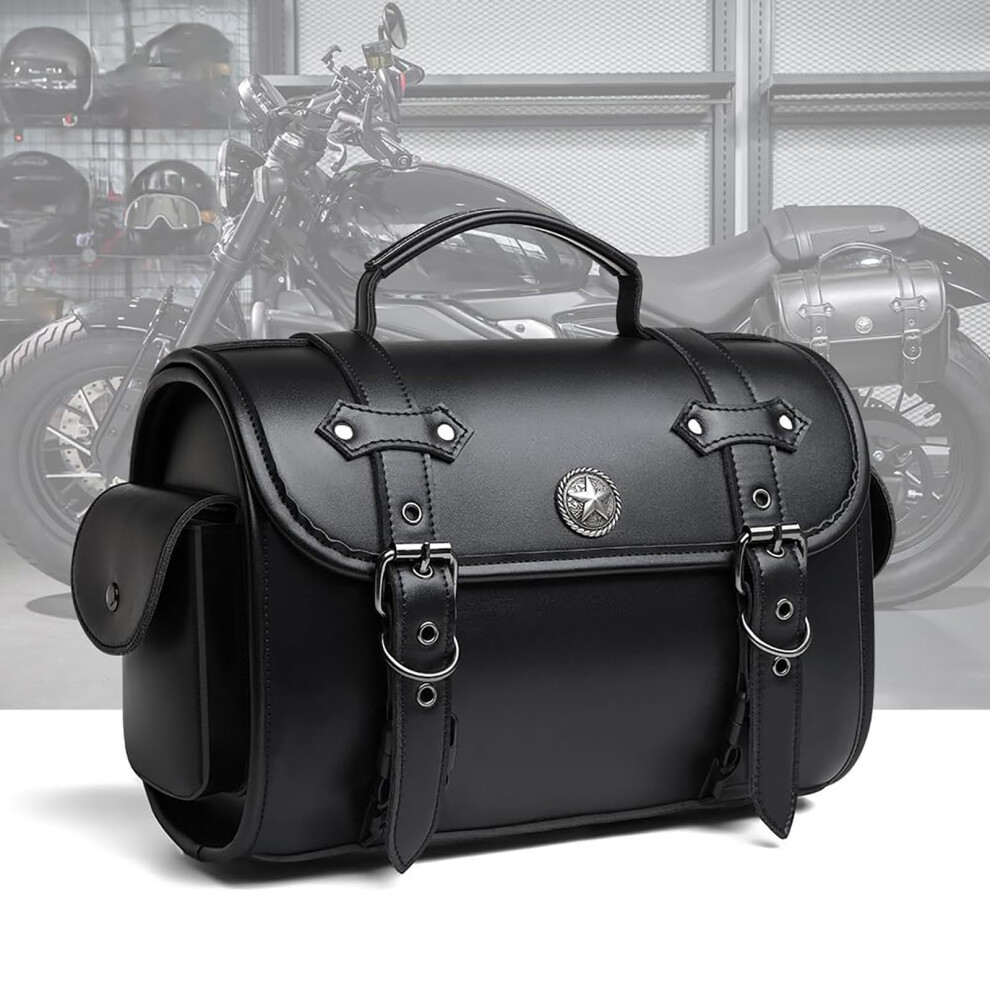 Motorcycle Side Hanging Bag For Triumph Scrambler 900 Classic 2024, Waterproof Leather Panniers, Expandable Luggage Bag 9084446686869