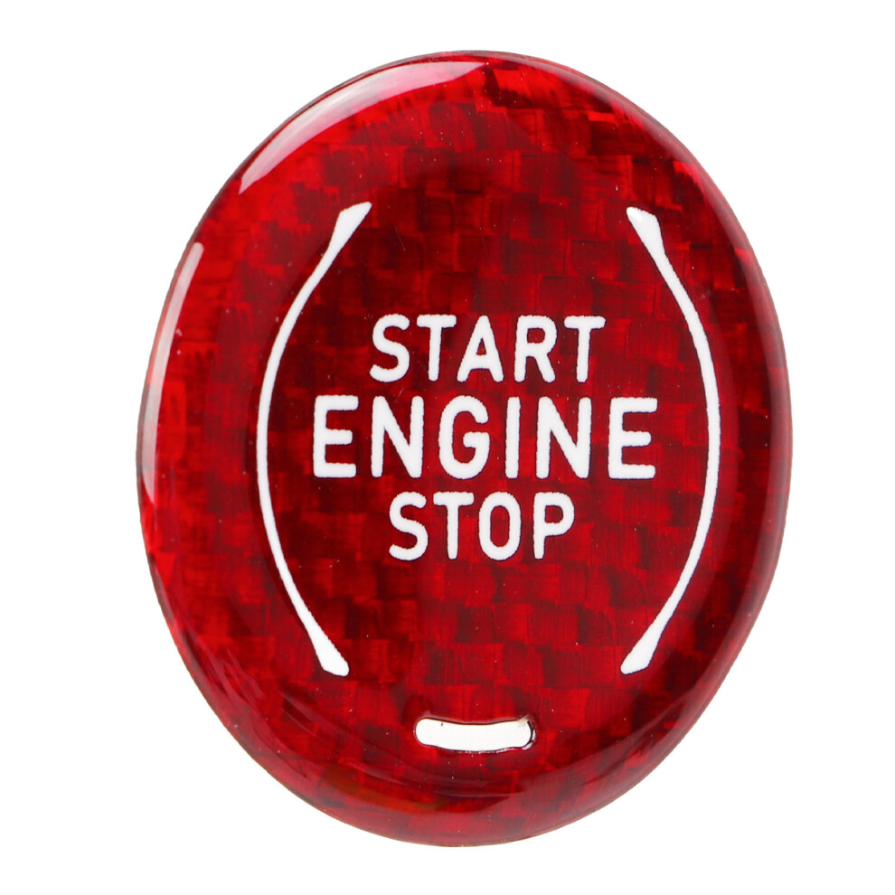 Stylish Carbon Fiber Engine Button Cover For Corvette C8 2020-On Red 9491356461149