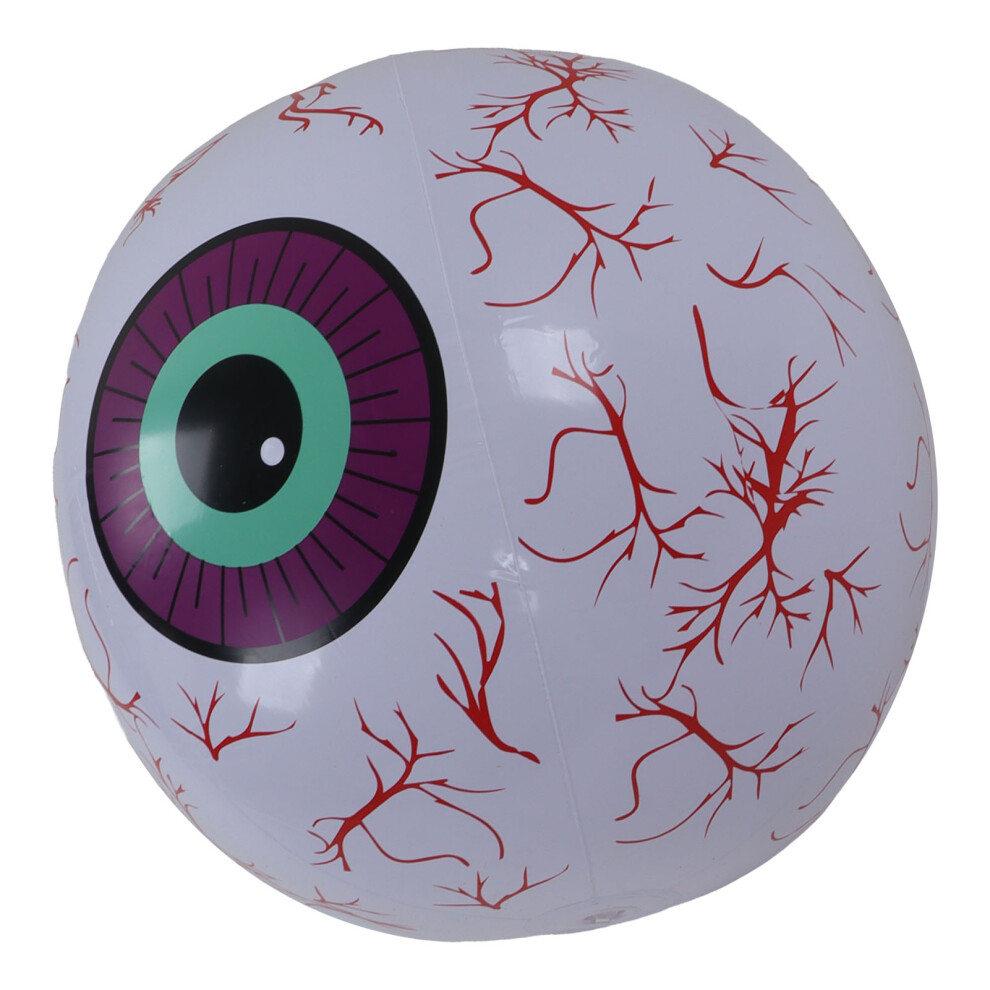 Purple Pvc Inflatable Eyeball Halloween Decoration With Remote, 30Cm,