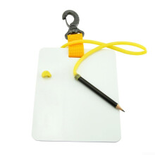 Underwater Wordpad With Clip For Divers, Integrated Writing Tool, Large Yellow Waterproof Pad