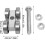 Barn Door Rollers 4-Wheel Trolley for Ceiling Mount Doors, Heavy Duty Sliding Track Hardware, Industrial Roller Bracket 4