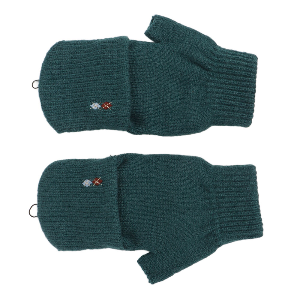 Dark/Green Usb Heated Gloves Mitten Winter Knitted Men's Warm Hand Warmer