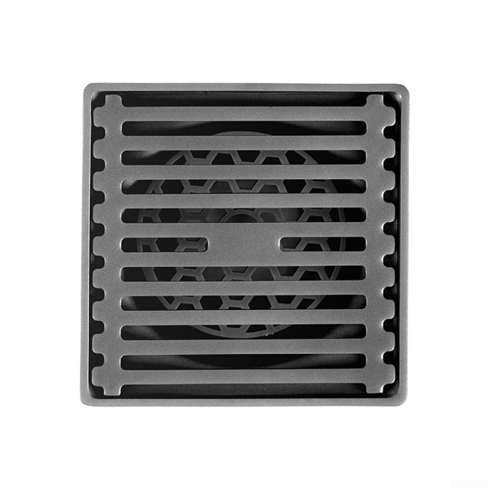 Stainless Steel Square Shower Floor Drain Strainer Detachable Filter 10X10cm Black For Bathroom And Kitchen 9393856716098