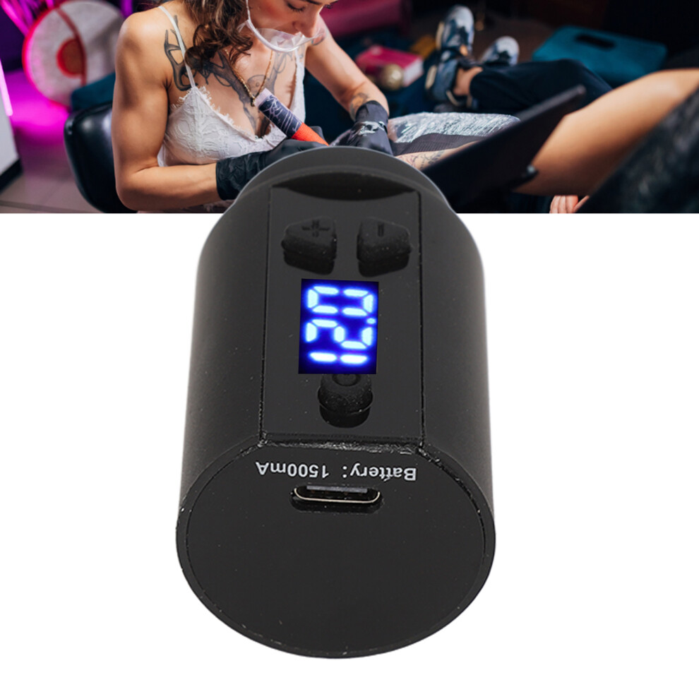 Cordless Tattoo Power Supply 3-12V 1500mAh USB RCA 33x52mm