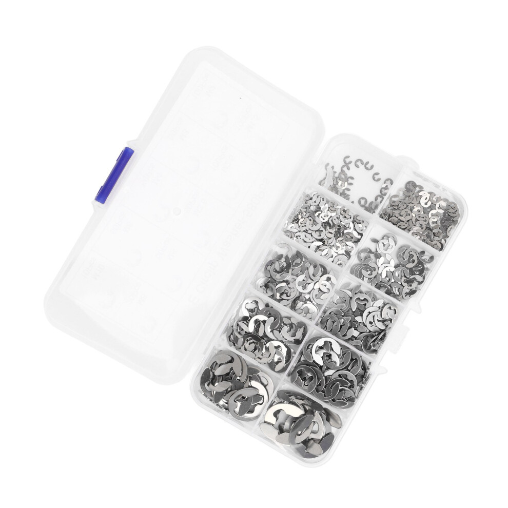 580Pcs E Type Retaining Washer Set Stainless Steel With Storage Case 9381356474365