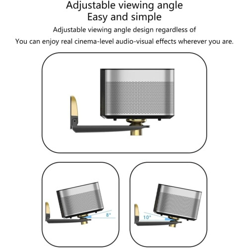 Wall Mount Bracket Projector Holder Aluminum Alloy Adjustable Angles Silver Gray Organizer Rack 2