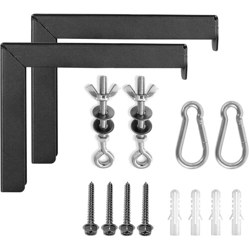 Universal Projector Screen Wall Mounted Bracket Set With L Bracket Styles Hooks Black For Home Theater 1