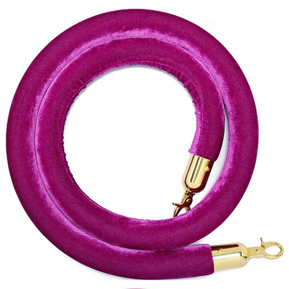 Velvet Stanchion Rope With Hooks For Crowd Control, Silver Clasp, 1.5M/5Ft, Vip Barrier Rope, Party Event Queue Divider 9393856718092