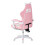 Living And Home Ergonomic High Back Gaming Chair with Footrest, White+Pink 3