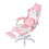 Living And Home Ergonomic High Back Gaming Chair with Footrest, White+Pink 4