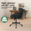 ELFORDSON ELFORDSON Office Chair Ergonomic Executive Computer Work Fabric Black 4