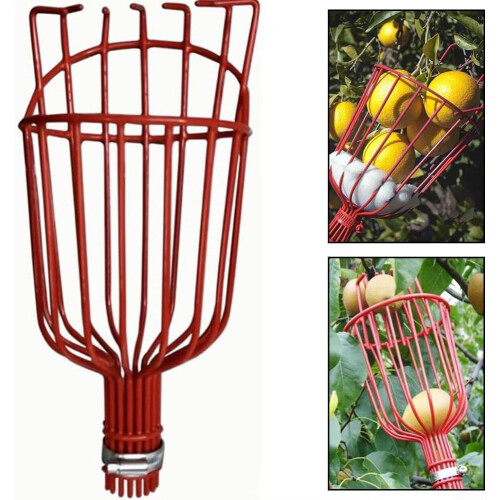 Fruit Picker Basket Metal Construction, Durable Handheld Harvesting Tool For Garden 1