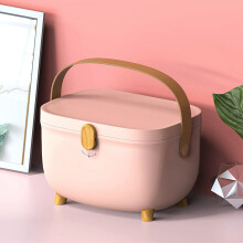 Plastic Medicine Storage Box Pink | Double Layer, Large Capacity 28x20x18cm