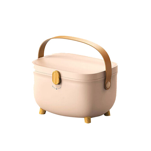 Plastic Medicine Storage Box Pink | Double Layer, Large Capacity 28x20x18cm 1