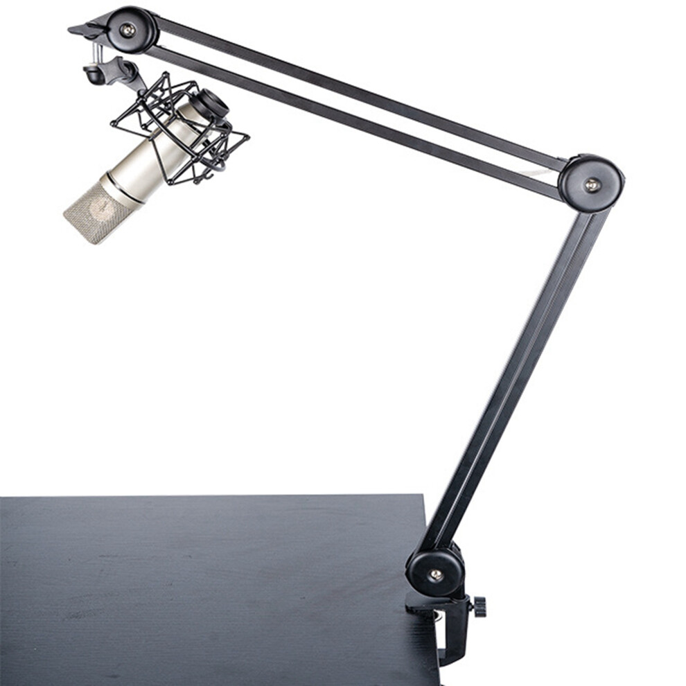 Springless Metal Boom Arm Mic Stand 42Cm For Recording Black 3721356486467