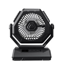 Outdoor Camping Fan 6000mAh Rechargeable Oscillating Ceiling Fan Portable Air Cooler With Lighting
