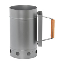 Chimney Starter for Charcoal Grills, Wooden Handle, Sturdy Outdoor Barbecue Accessory