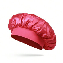(Hot Pink) UK Stock Women Sleeping Bonnet - Women Large Wide Soft Band Sleep Cap - Women Satin Lined Hair Bonnets - Hair Bonnet , Hair Band, Sleeping