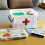 First Aid Kit Storage Box 2-Tier Plastic With Handle White For Car Or Home Portable 2