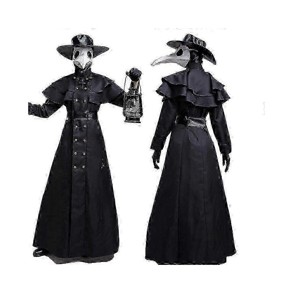 Kikidex (Xxxl, 1) Halloween Adult Plague Doctor Costume Grim Reaper Medieval Steampunk Raven Birdman Outfit Dark